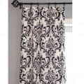 Black And White Floral Pattern Curtains - front_view