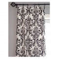 Black And White Floral Pattern Curtains - rear_view