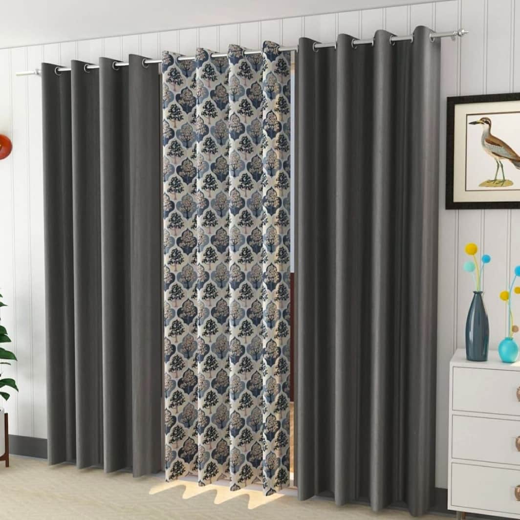 Printed Cotton Curtain For Home - top_view