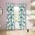 Multi colour Flower Printed Curtain Green - photo