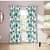 Multi colour Flower Printed Curtain Green - rear_view