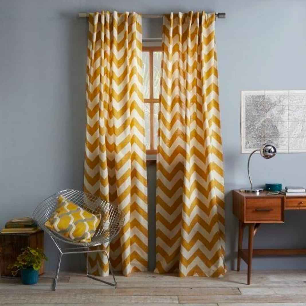 Eyelet Zig Zag Pattern Curtain - photo