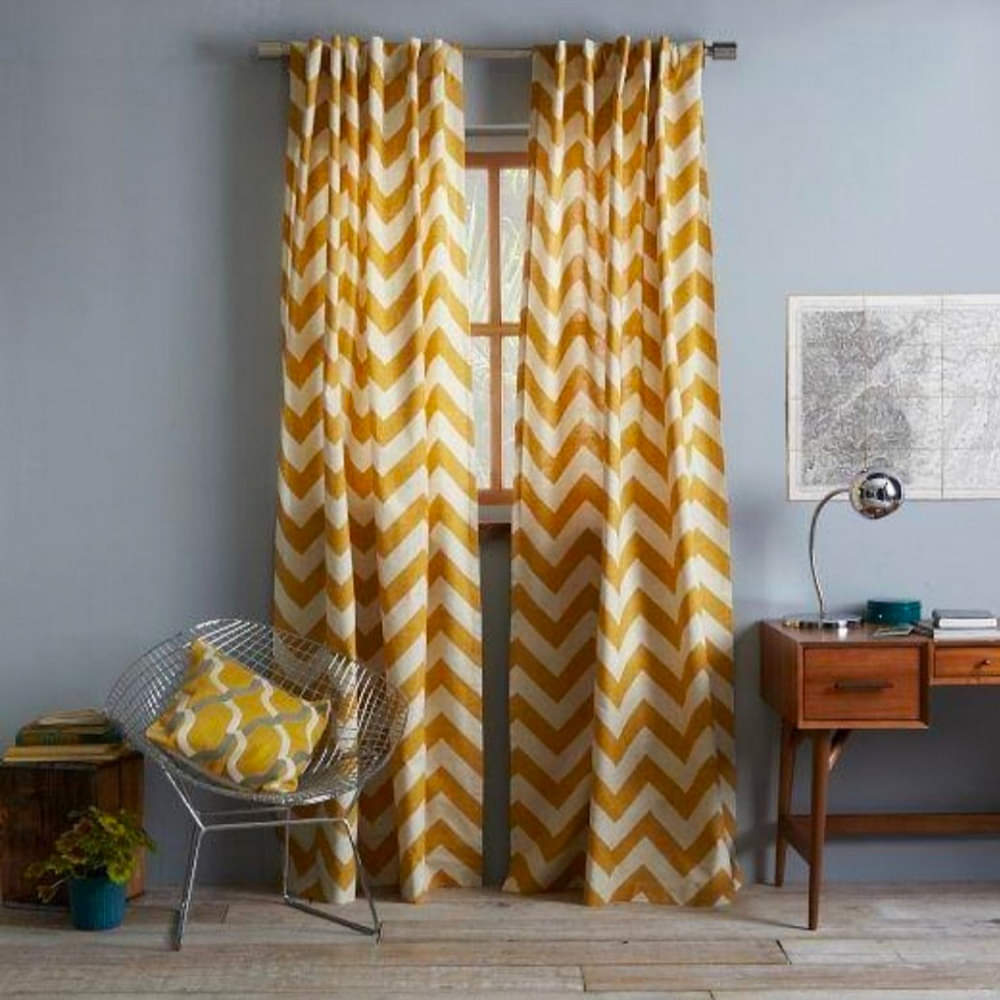Eyelet Zig Zag Pattern Curtain - photo