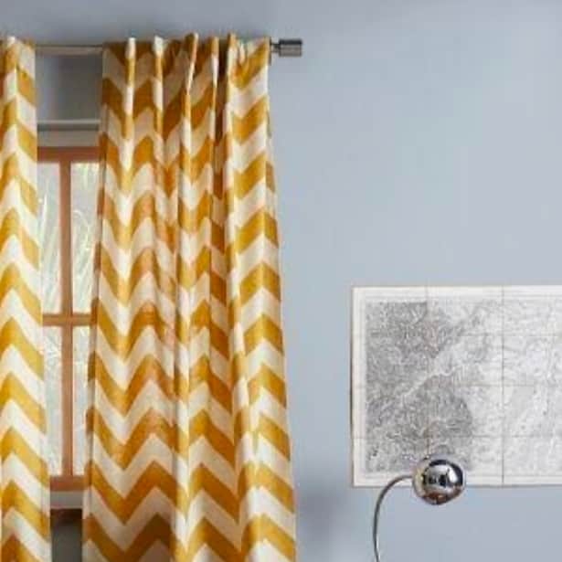 Eyelet Zig Zag Pattern Curtain - top_view