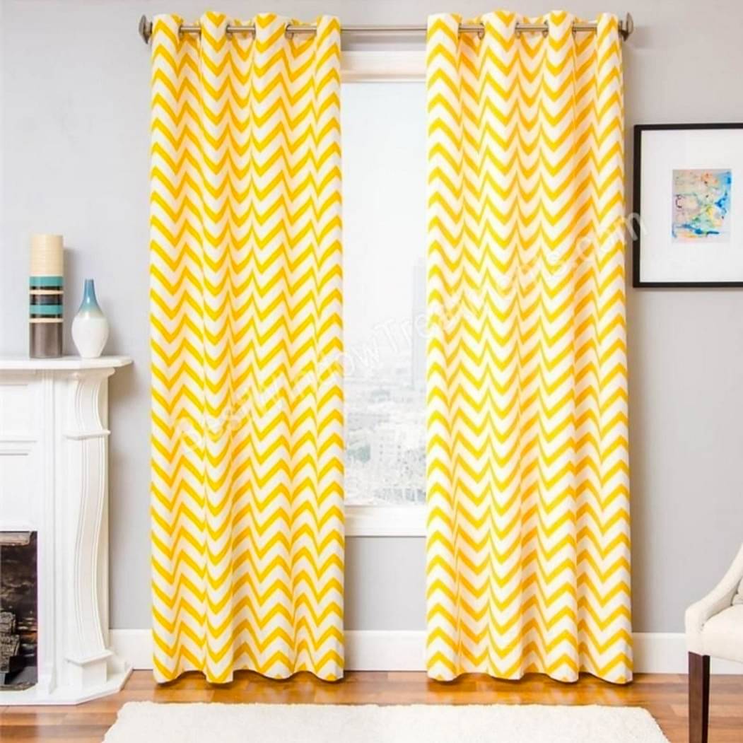 Eyelet Zig Zag Pattern Curtain