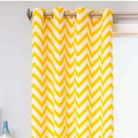 Eyelet Zig Zag Pattern Curtain