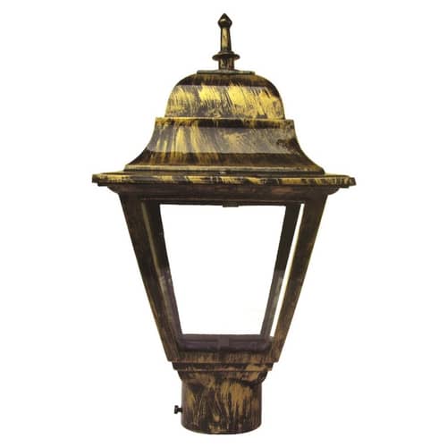 Cast Aluminium Post Gold Top Lamp