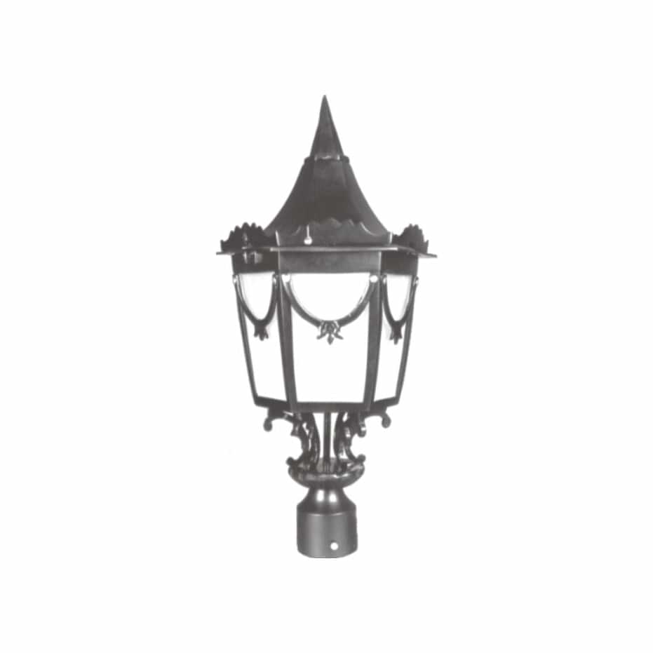 Glass Traditional Outdoor Post Lantern Light - photo
