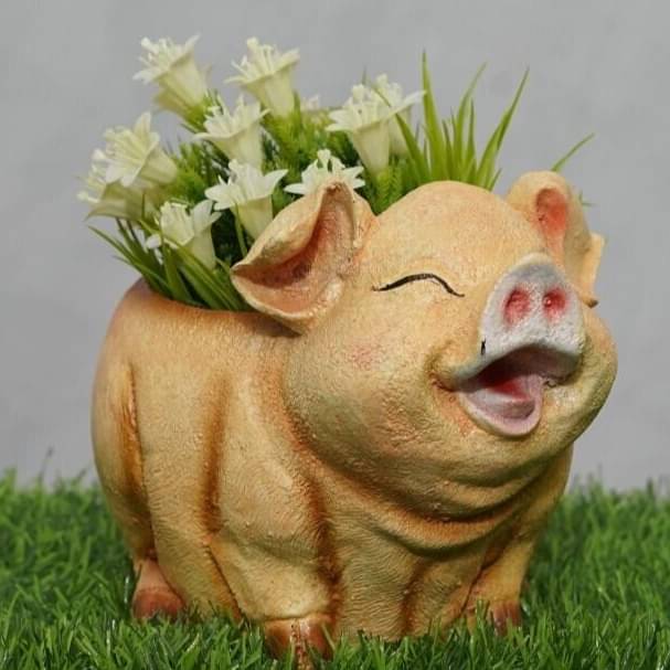 Smiling Pig Flower Pot for Garden, Balcony and Home Decor