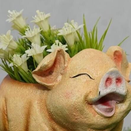 Smiling Pig Flower Pot for Garden, Balcony and Home Decor