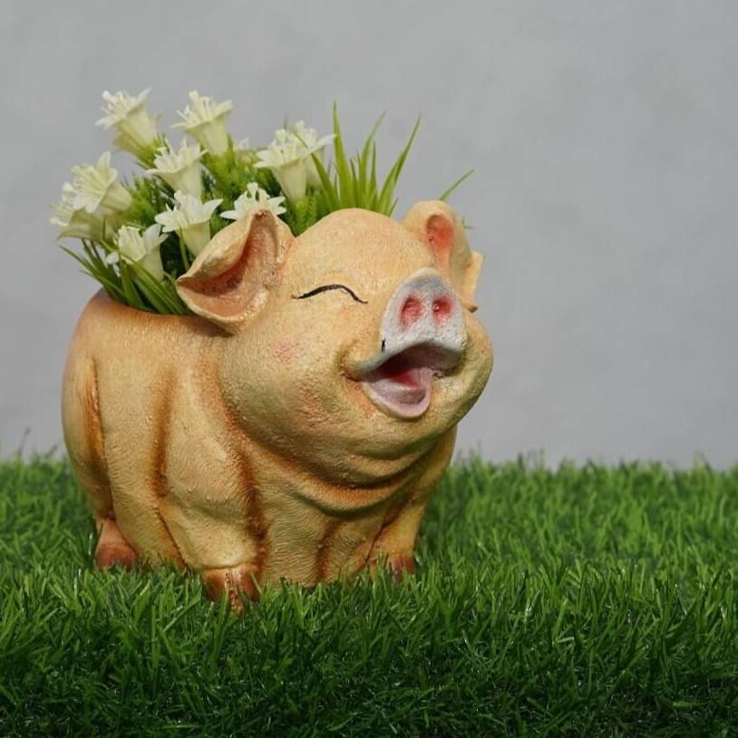 Smiling Pig Flower Pot for Garden, Balcony and Home Decor