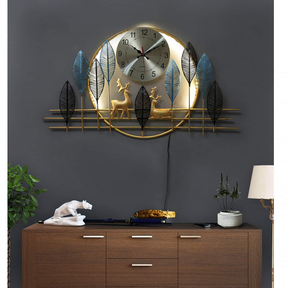 Decorative Metal Wall art With Clock - photo