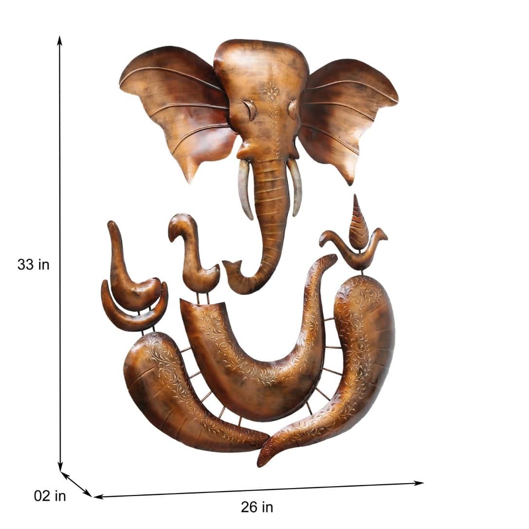 High Quality Lord Ganesha Wall Hanging - rear_view