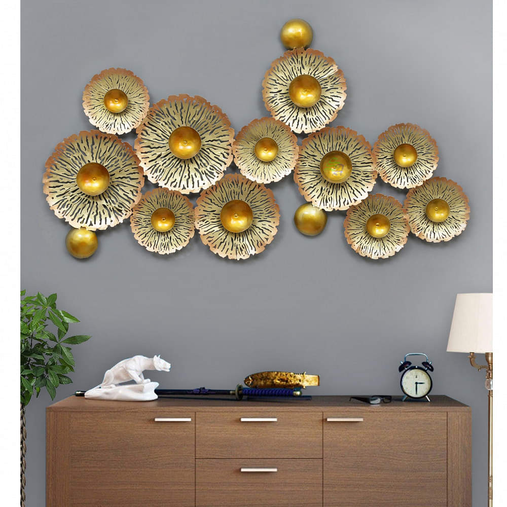 Golden Metal Flower Color Art - photo