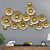 Golden Metal Flower Color Art - front_view