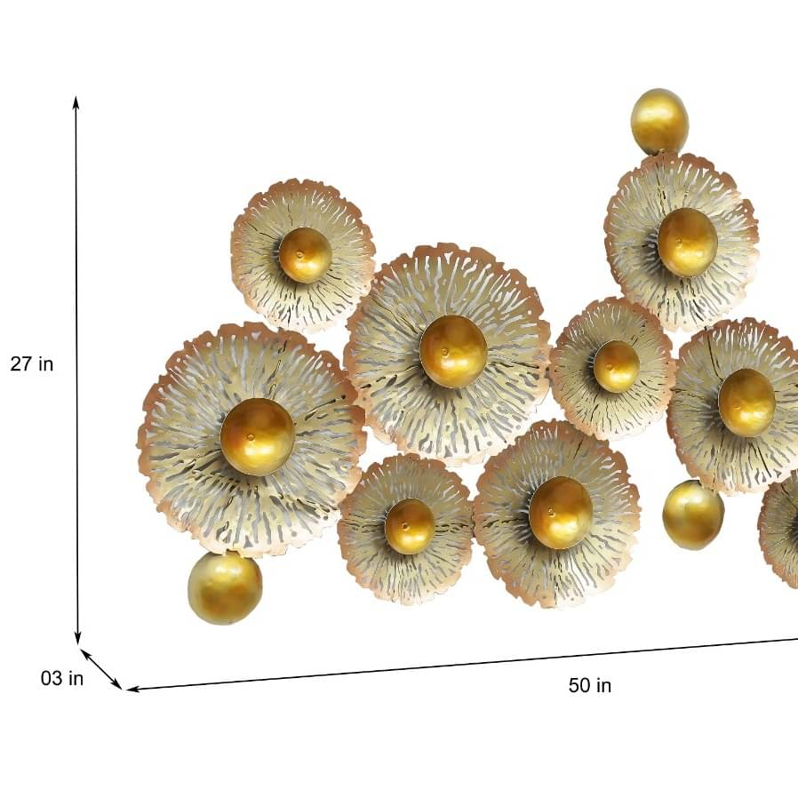 Golden Metal Flower Color Art