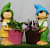 Resin Made Planter Statue Of Boy And Girl - photo