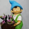 Resin Made Planter Statue Of Boy And Girl - front_view