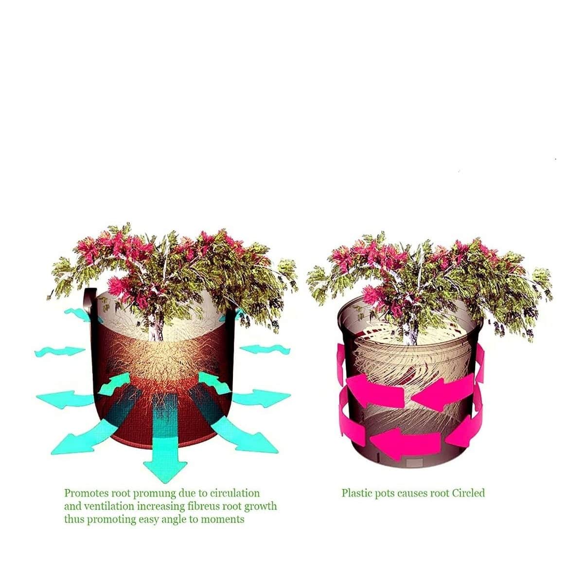 Fabric grow cone  bags - top_view