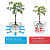 Fabric grow bags square shape set of 3 bags - left_view