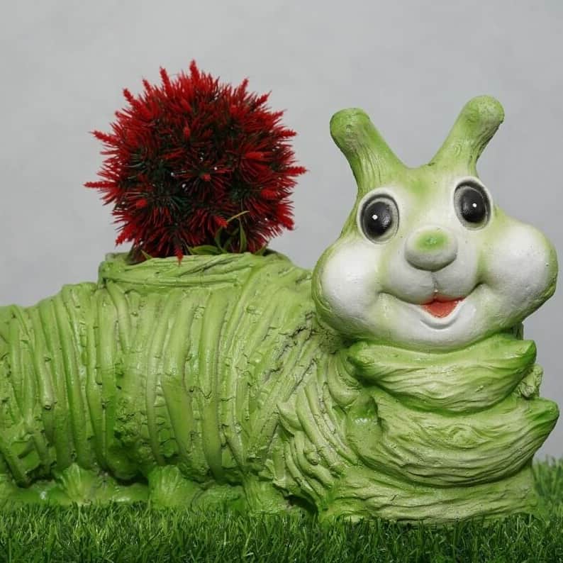 GREEN LAYING TORTOISE PLANTER - front_view