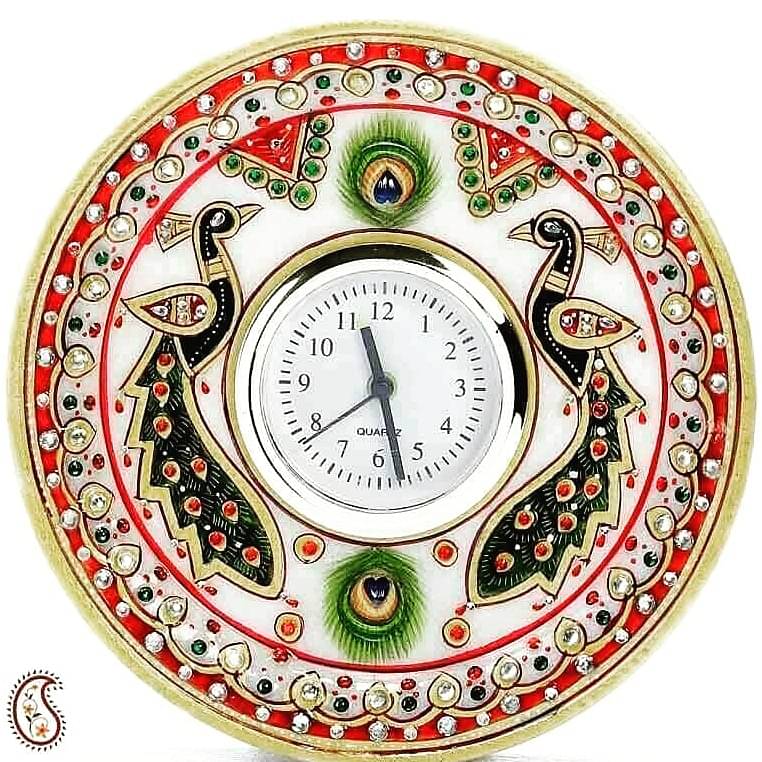 Peacock Marble Round Watch 2