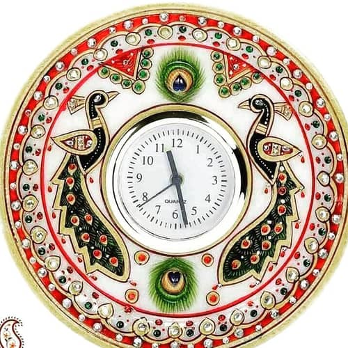 Peacock Marble Round Watch 2