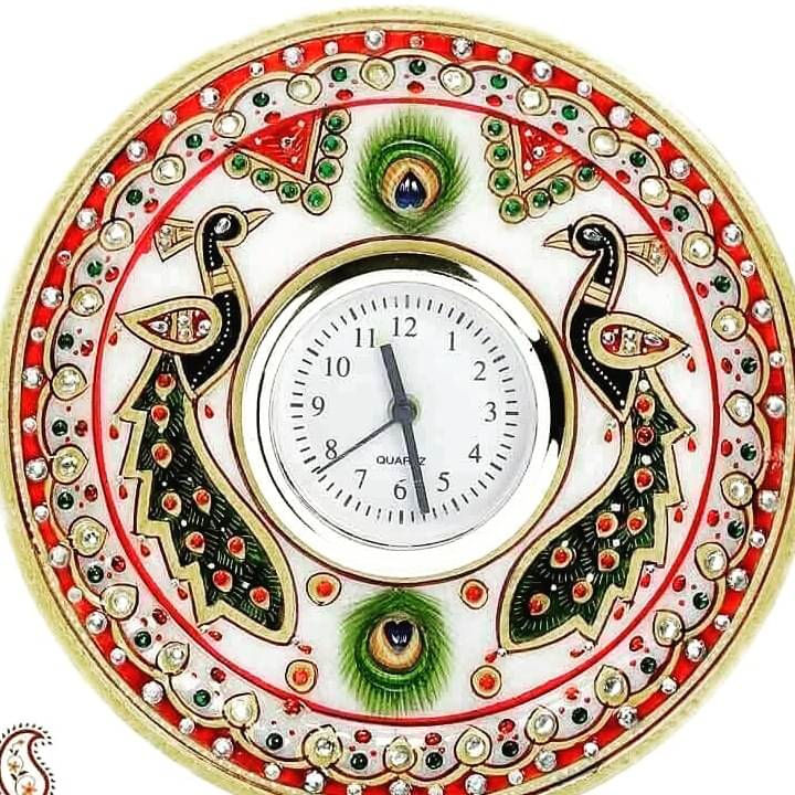 Peacock Marble Round Watch 2