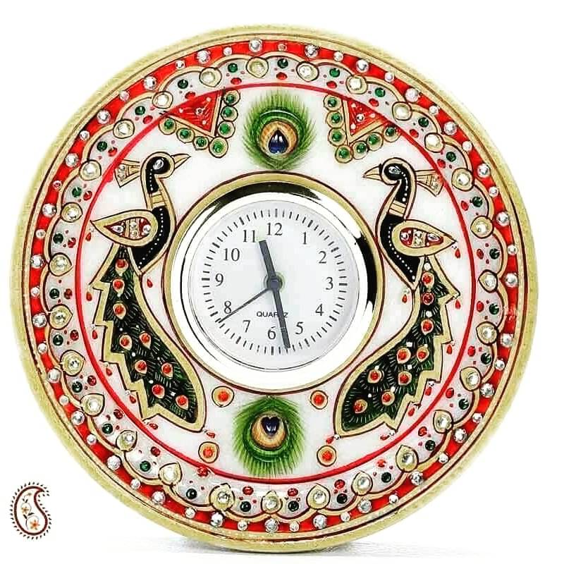Peacock Marble Round Watch 2