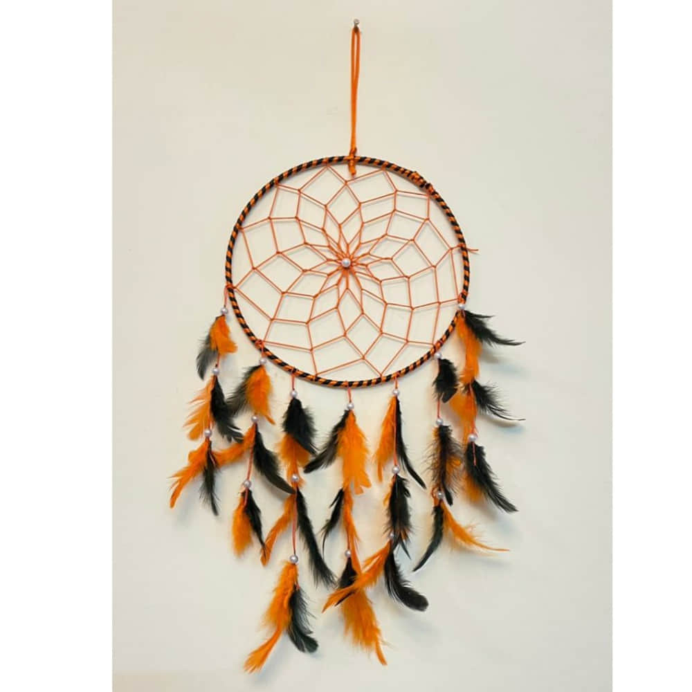 Black and Orange Dream Catcher - photo
