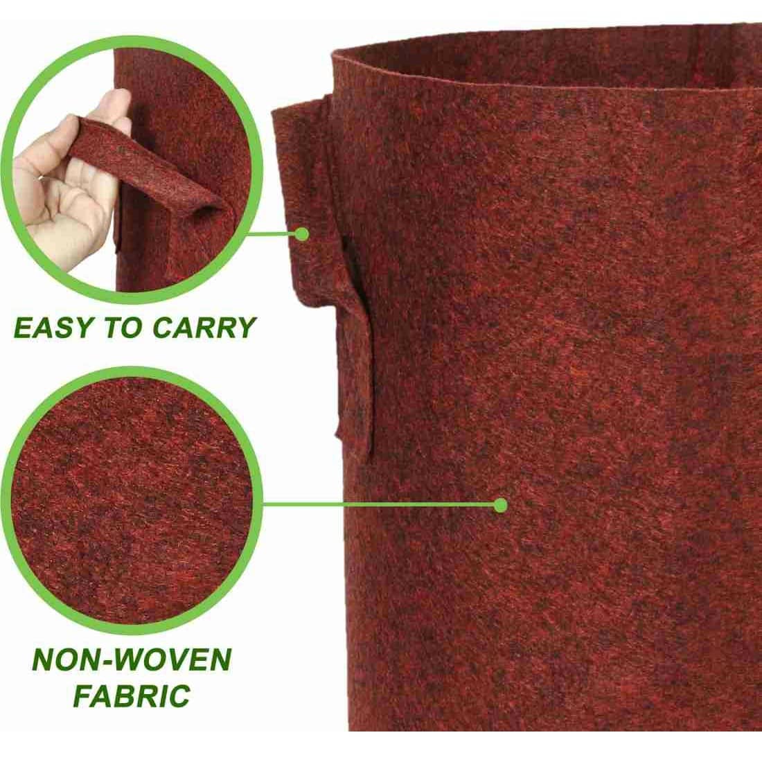 Fabric grow bags 10*10( inches) round shape set of 5 bags