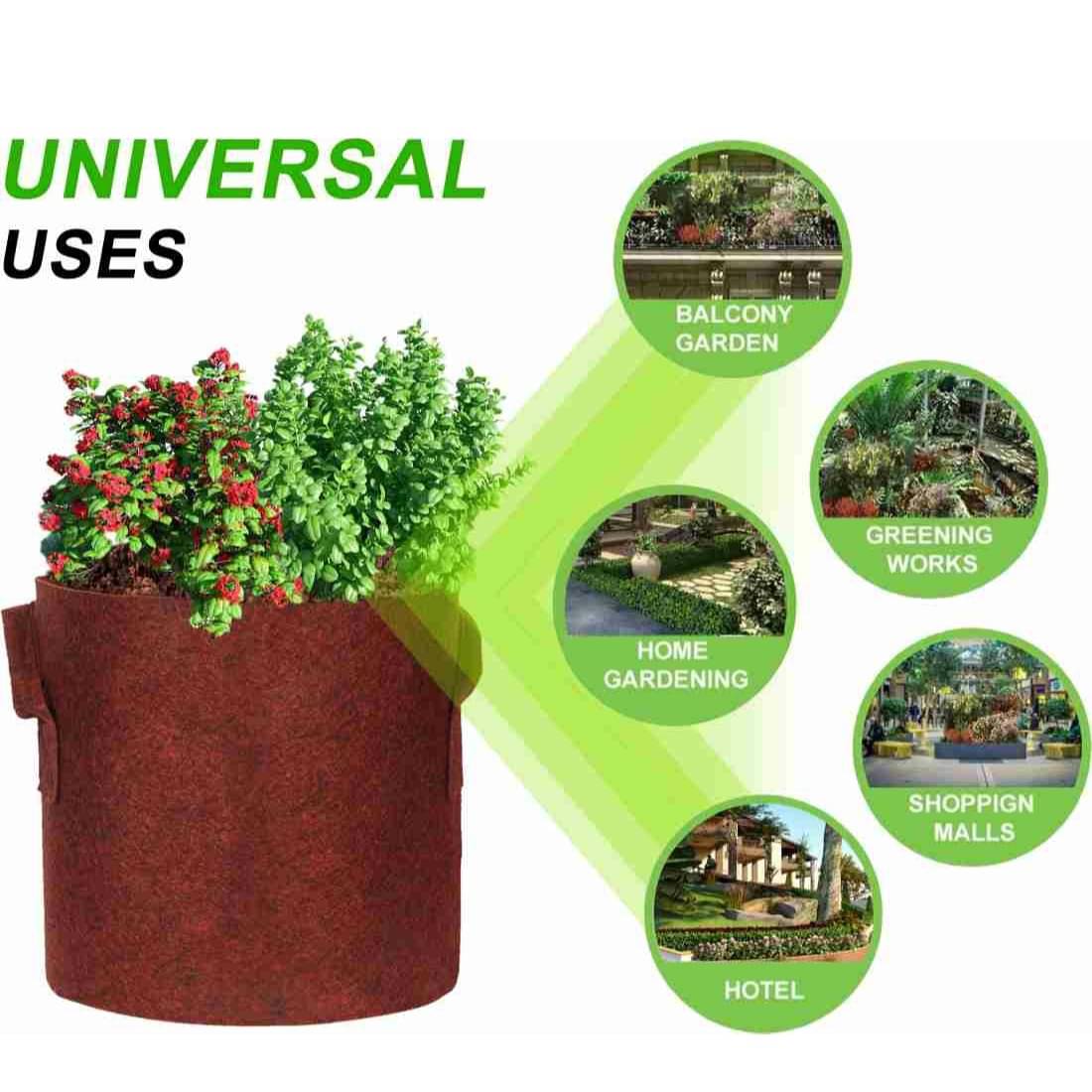 Fabric grow Mergenta  bags round shape set of 5 bags