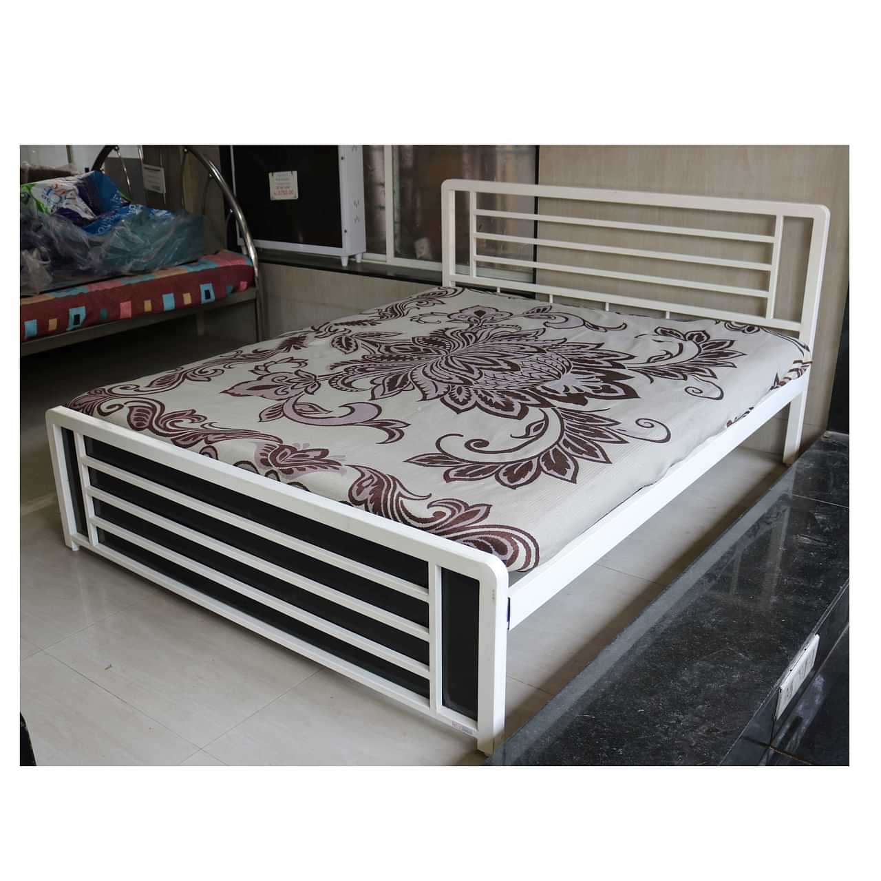 White Colour Melville Double Bed - photo