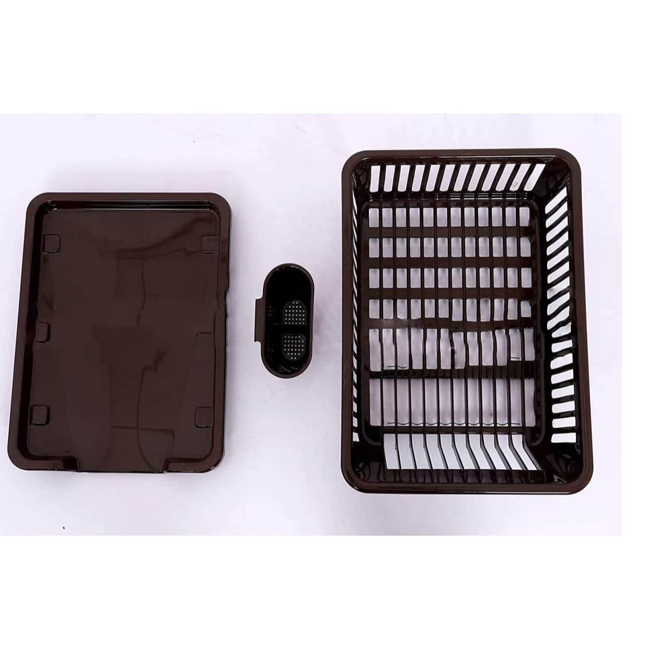 3 in 1 Large Durable Plastic Kitchen Sink Dish Rack - rear_view