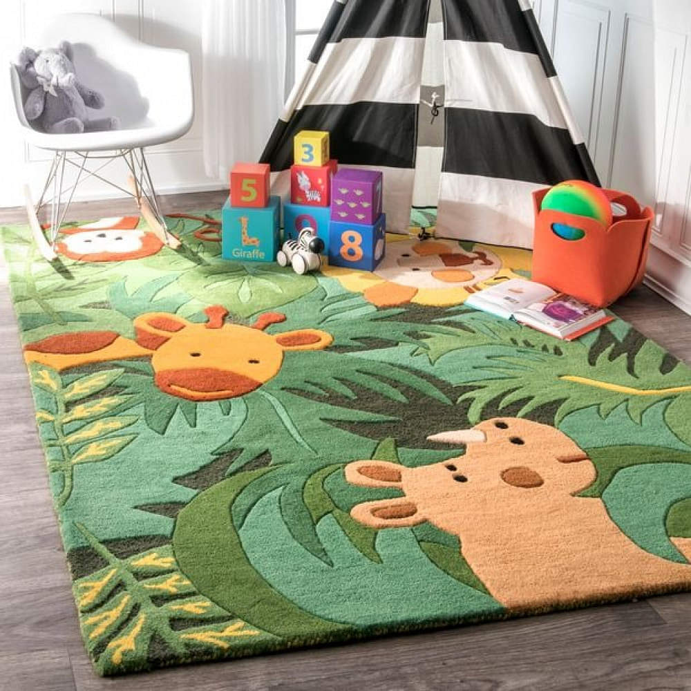 Green Safari Friends Area Rug - photo