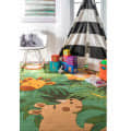Green Safari Friends Area Rug - rear_view