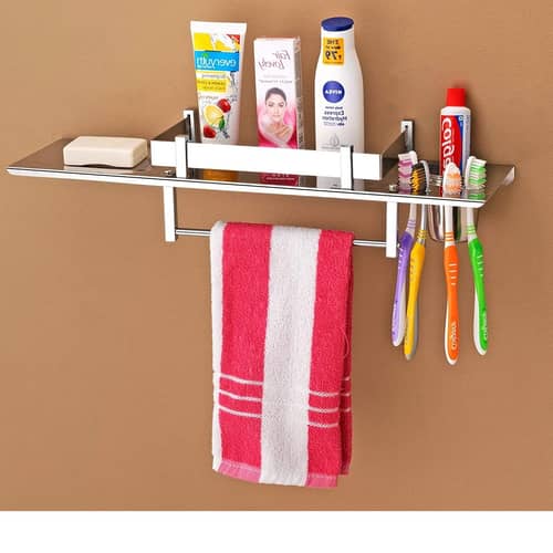 Stainless Steel 4 in 1 Multipurpose Bathroom Accessories Shelf