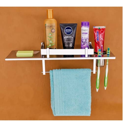 Stainless Steel 4 in 1 Multipurpose Bathroom Accessories Shelf