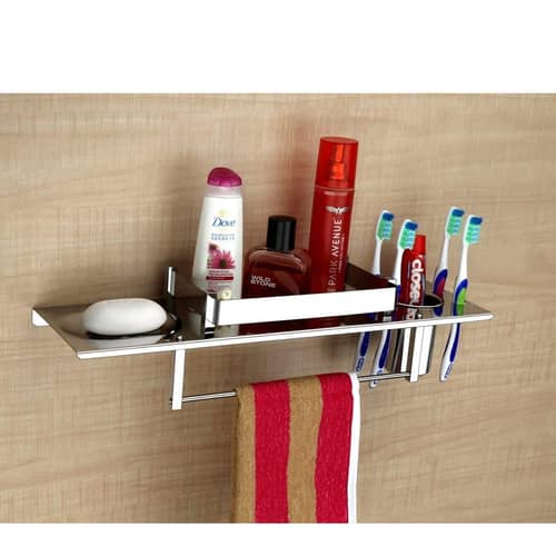 Stainless Steel 4 in 1 Multipurpose Bathroom Accessories Shelf