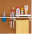 Stainless Bathroom Shelves with Soap Dispenser - rear_view