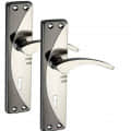 Door Handle Lock with black & silver color - front_view