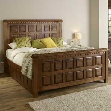Teakwood King Size Bed with Storage - photo