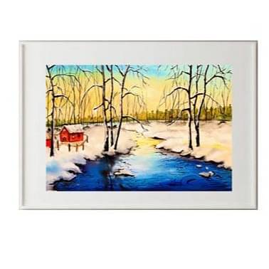 Winter Landscape Wall Painting