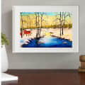 Winter Landscape Wall Painting - right_view