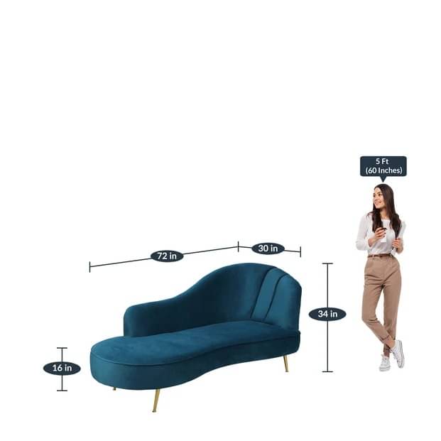 Premium Chaise Lounger Sofa in Blue Color