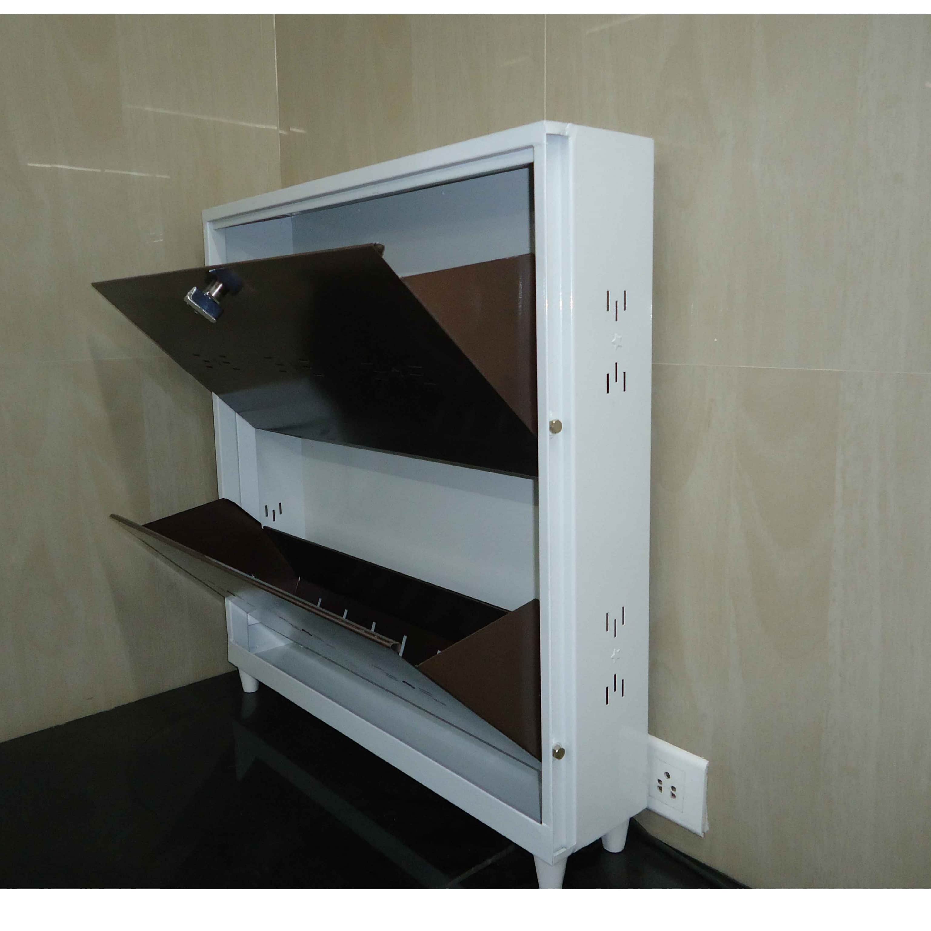 Wall Mounted Two Door Shoe Rack - front_view