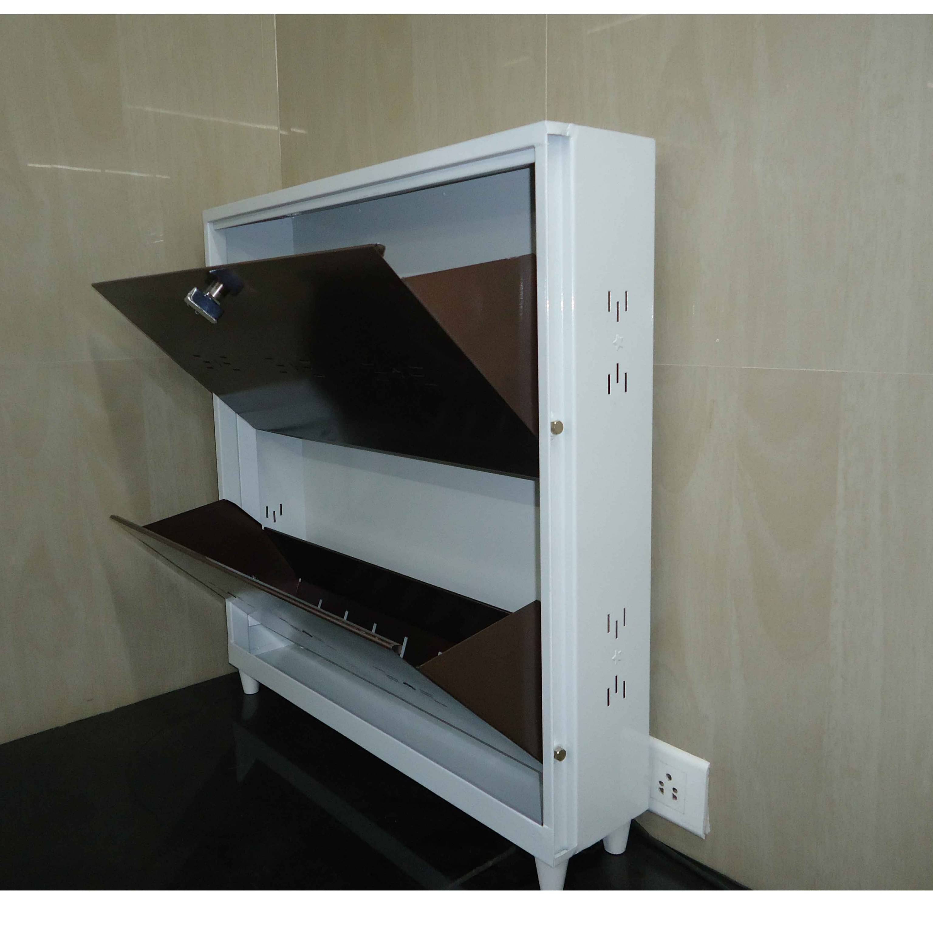 Wall Mounted Two Door Shoe Rack
