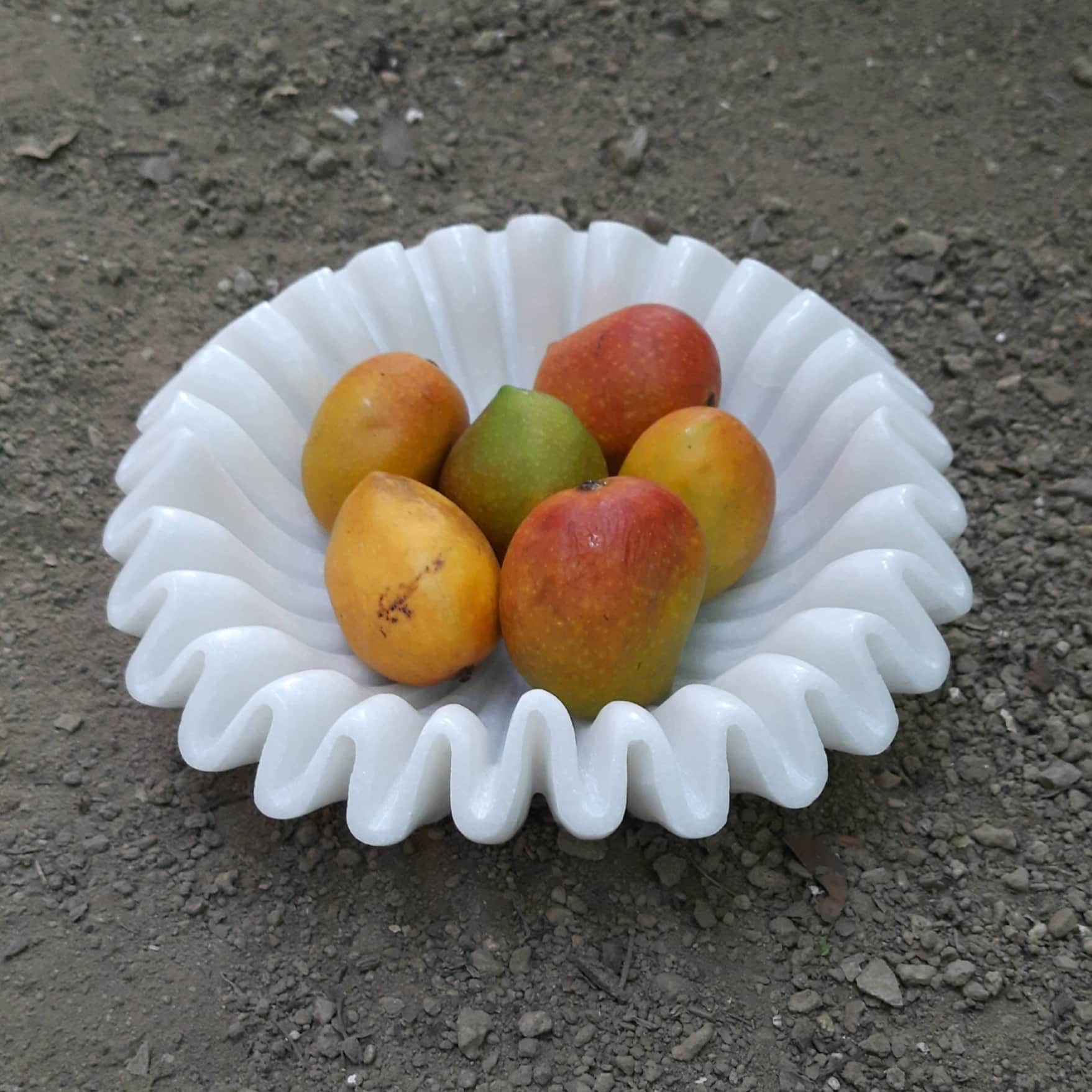 White Marble  Bowl - rear_view