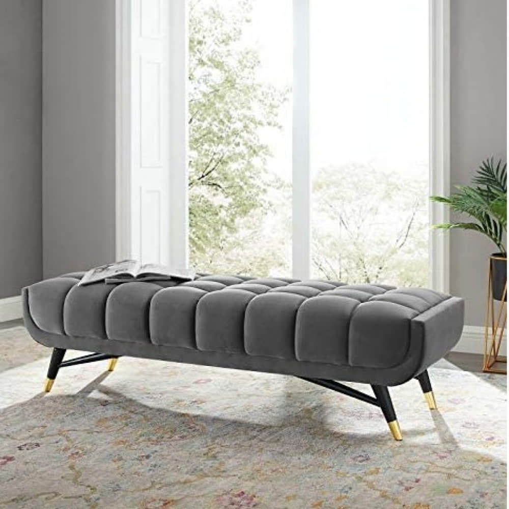Mody Upholstered Velvet Bench - photo