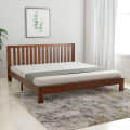 Solid Wood King Size Bed - photo
